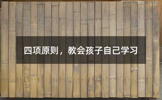 四项原则,教会孩子自己学习