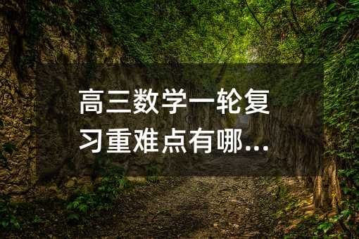 高三数学一轮复习重难点有哪些?