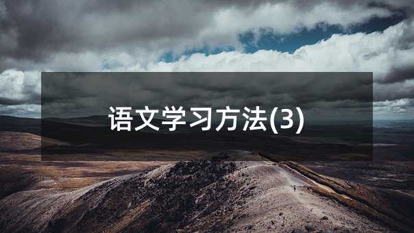 语文学习方法(3)