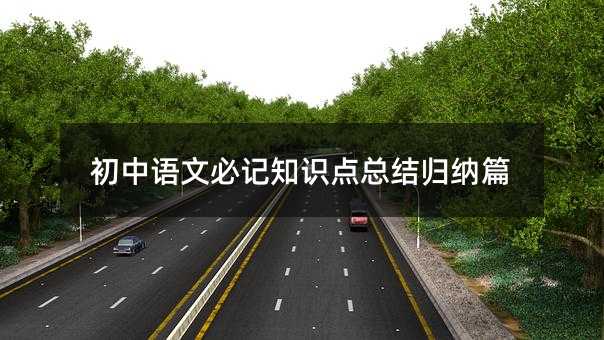 初中语文必记知识点总结归纳篇